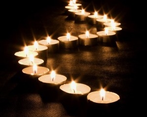 Candles burning for Taizé singing, creating magical atmosphere