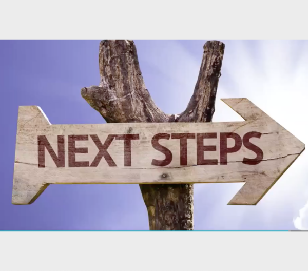 Arrow pointing towards next steps